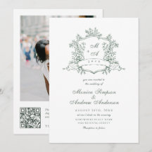 Elegant Sage Grönt Fransk Garden Wedding QR-kod