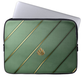 Elegant Sage Grönt & Guld Laptop Fodral