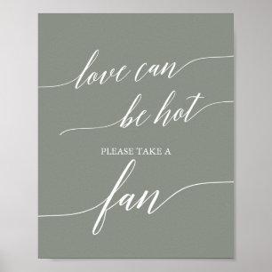 Elegant Sage Grönt Kärlek kan vara Hett Bröllop Fl Poster