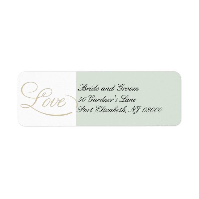 Elegant Sage Grönt KÄRLEK Returetiketter Returadress Etikett (Framsidan)