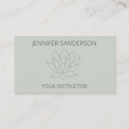 Elegant Sage Grönt Lotus Flower Minimalist Yoga Visitkort