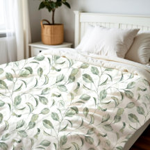 Elegant Sage Grönt Löv Vattenfärgen Mönster