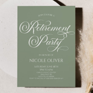 Elegant Sage Grönt minimalistisk Pension Party Inbjudningar
