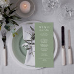 Elegant Sage Grönt Modern Låt oss Eat Bröllop Midd Meny<br><div class="desc">En grönt och en ljust grönt middagsmeny för vit elegant med chic bröllop. som har chicens malldesign för sidans bakgrund och vit grönt. Och låt oss i elegantens chic-kalligrafi.</div>