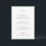 Elegant Sage Grönt Monogram Modern Bröllop Tilläggskort<br><div class="desc">Moderna djurutrymmeskort i bröllop med en ren utformning med serif och script typsnitt.</div>