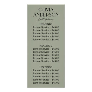 Elegant Sage Grönt Neutralt Boho Modern Unik Reklamkort