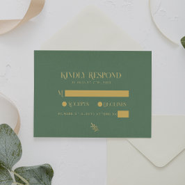 Elegant Sage Grönt och Guld Bröllop OSA Kort