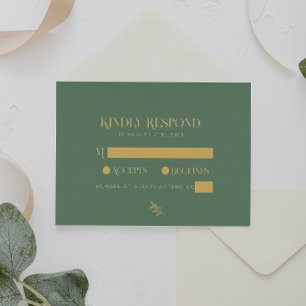 Elegant Sage Grönt och Guld Bröllop OSA Kort