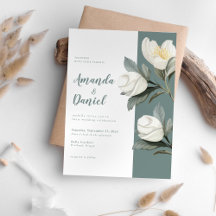 Elegant Sage Grönt och Vit Blommigt Bröllop