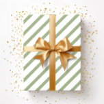 Elegant Sage Grönt Rand Mönster Presentpapper<br><div class="desc">Elegant Sage Grönt White Rand Mönster Wrapping Papper</div>
