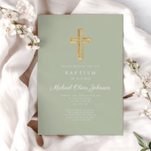 Elegant Sage Grönt Religiösa Kor Baptism