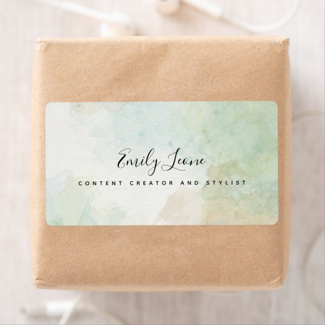 Elegant Sage Grönt Vattenfärg Fraktsedel (Insitu)