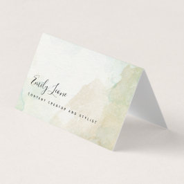 Elegant Sage Grönt Vattenfärg mappad Visitkort