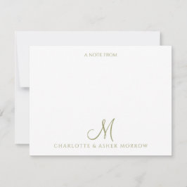 Elegant Sage Grönt Vine Mönster Anteckningskort