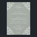 Elegant Sage Grönt Vintage bröllop Meny<br><div class="desc">Elegant Sage Grönt Bröllop Menu: Den här menyn för lyxen bröllop är perfekt för en elegant,  klassisk bröllop. Den har en vintage eller gräns på en grönt med modern och elegant-kalligrafi. Se alla matchande produkter nedan.</div>