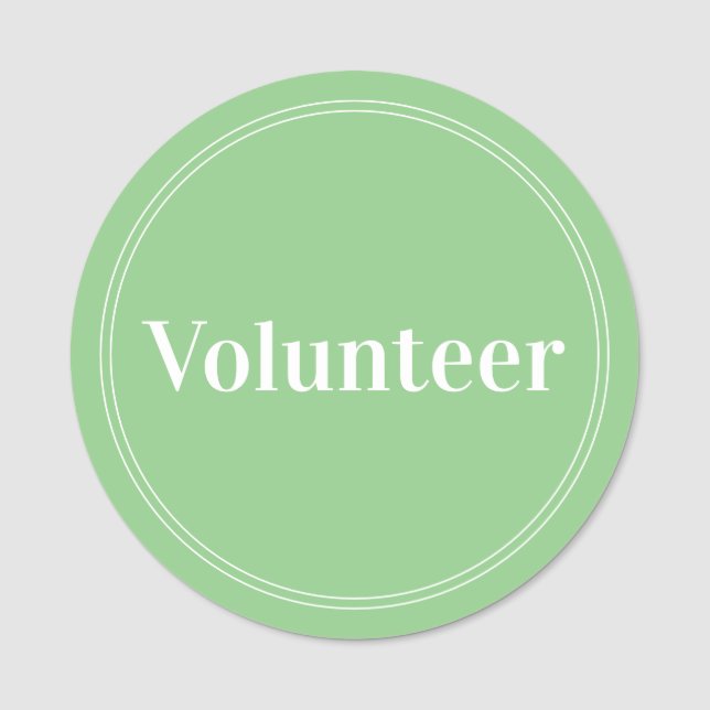 Elegant Sage Grönt Voluntetic Magnetic Namnbricka (Framsida)