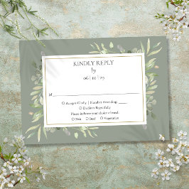 Elegant Sage Grönt Watercolor Greenery OSA Kort