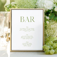 Elegant Sage Grönt & White 8.5x11 Bröllop Pub-teck