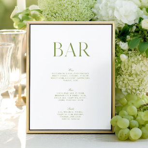 Elegant Sage Grönt & White 8.5x11 Bröllop Pub-teck