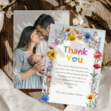 Elegant Sage Grönt Wildblomme Baby Photo Tack