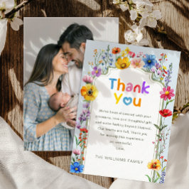 Elegant Sage Grönt Wildblomme Baby Photo Tack