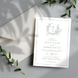 Elegant Sage Grönt Wildblomme Vapensköld Bröllop Inbjudningar<br><div class="desc">Vapensköld av vildblomma och bröllopsinbjudan till grönt för klassiskt byte.</div>