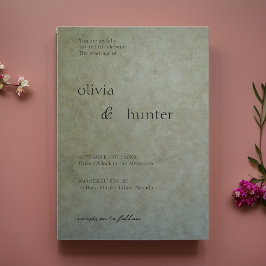 Elegant Sage Guld Bröllop Inbjudningar