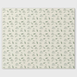 Elegant Sage Hand plockade Gräs Anpassningsbar jul Presentpapper