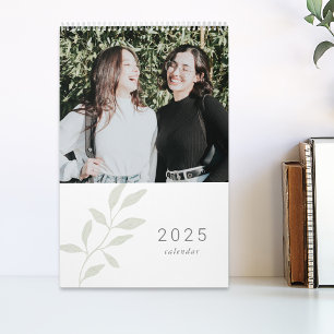 Elegant Sage-lövverk 2025 Foto Kalender