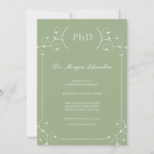 Elegant Sage PhD Studenten Inbjudningar