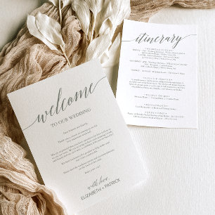 Elegant Sage Printable Bröllop Välkommen Brev Inbjudningar