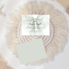 Elegant Sage Ribbon Diaper Raffle Tilläggskort