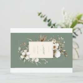 Elegant Sagegrön Blommig Tacksamhets Postkort | Bl Inbjudningar