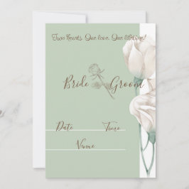 Elegant Sagegrön Bröllopsinbjudan Kort | Brud