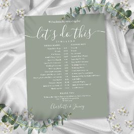 Elegant Sagegrön Bröllopsschema Tidslinje