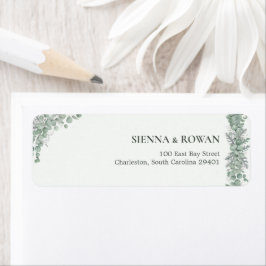 Elegant Sagegrön Eukalyptus Bröllopsreturadresseti Returadress Etikett