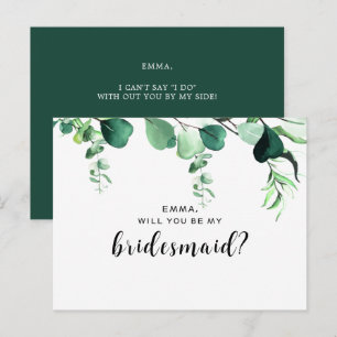 Elegant Sagegrön Eukalyptusblad Brudtärna Vykort
