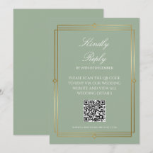 Elegant Sagegrön QR-kod RSVP