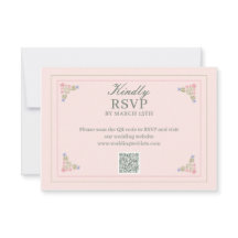 Elegant sagegrön QR-kod RSVP-kort