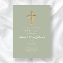 Elegant sagegrön religiös dopkorsdop