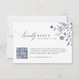 Elegant Sagegrön Vintage Klassisk Blommig QR-kod OSA Kort