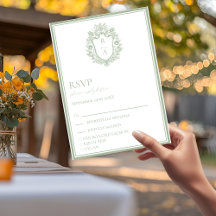 Elegant Saggrön Kam Wedding Matval RSVP