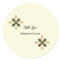 Elegant Saggrön och Beige Geometrisk Blommig