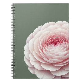 Elegant Saggrön Rosa Blommig Botanisk Anteckningsbok