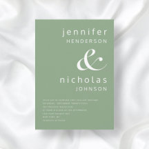 Elegant Saggrön Typografi Bröllop