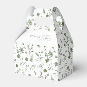 Elegant Saggrön Vintage Klassisk Blommig Bröllop Presentaskar