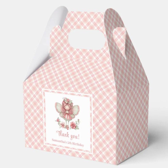 Elegant Sagoflickflicka Rodnad Blommig Födelsedags Presentaskar (Magical Whimsy Pink Floral Girl Birthday Favor Box)