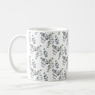 Elegant Sagogrön Eukalyptusbladsmönster Kaffemugg