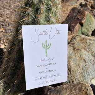 Elegant Saguaro Cactus Spara datuminbjudan Datumet