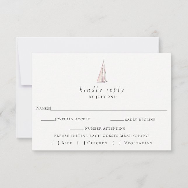Elegant Sailboat-Bröllop OSA Card (Framsida)